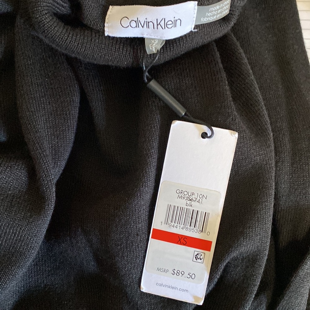 New W/Tags Calvin Klein Sweater With Fur Trimmed … - image 3